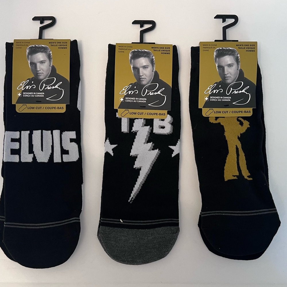 Elvis Presley Low Cut Socks / Lot of 3 / New